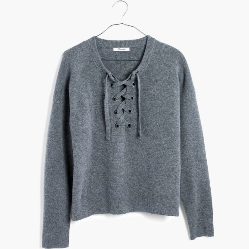 Madewell Lace-up Pullover Sweater